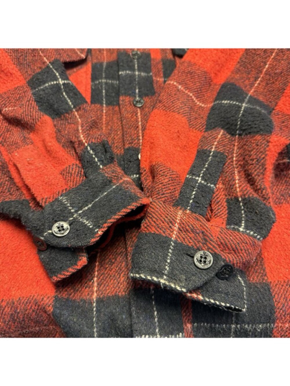 Vintage Lord James Flannel Jacket Mens XL Red Buffalo Plaid - Picture 8 of 14